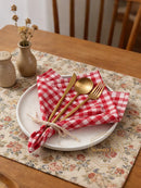 Gingham cotton table napkin small check kitchen linen