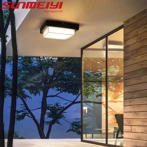 Modern waterproof outdoor ceiling light for garden and balcony - vue 5 sur 8
