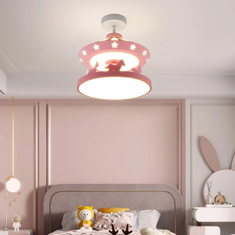 Minimalist modern chandelier for a bright and cosy children's room