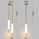 Minimalist nordic double head metal and glass pendant light