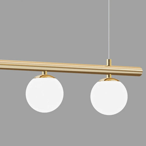 Modern designer chandelier with nordic glass shade for bar or living room - vue 7 sur 12
