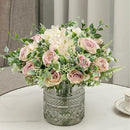 Artificial roses and hydrangeas bouquet decorative for valentine's day
