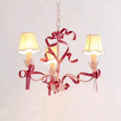 Cute children's chandelier in pastoral style with bow - vue 3 sur 14