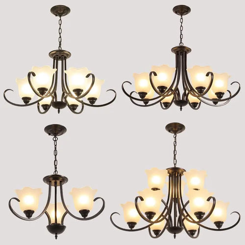 Retro crystal chandelier modern pendant light for indoor decor - vue 5 sur 16