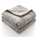 Breathable waffle cotton throw blanket for living room and bedroom