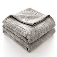 Breathable waffle cotton throw blanket for living room and bedroom