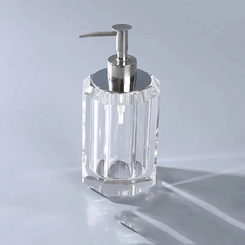 transparent crystal liquid soap dispenser for bathroom - vue 6 sur 6