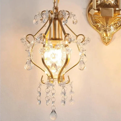 Nordic retro crystal wall light for interior decoration - vue 7 sur 7