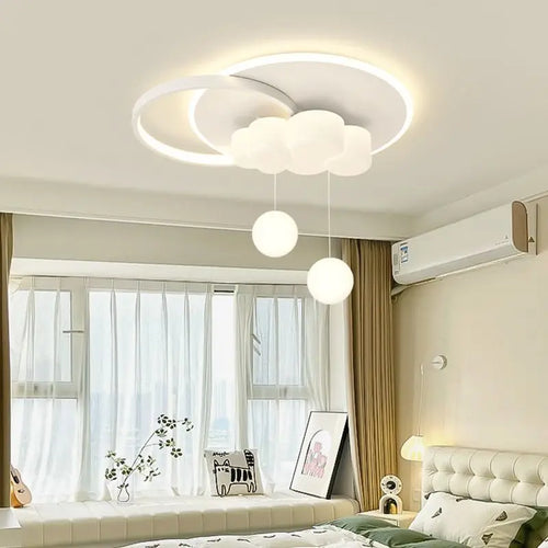 Minimalist ceiling light with hanging bubble and cloud chandelier - vue 5 sur 13