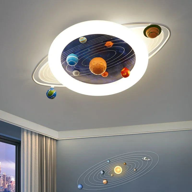 sandyha ceiling light for children with astronauts and planets led