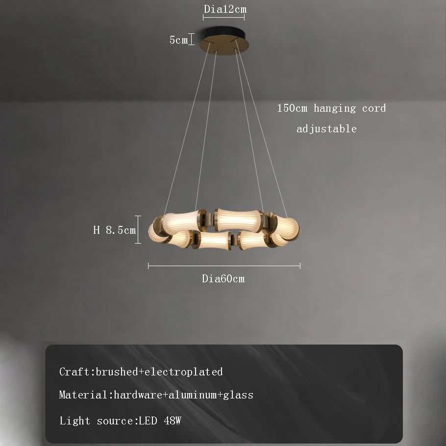 Modern luxury glass LED chandelier