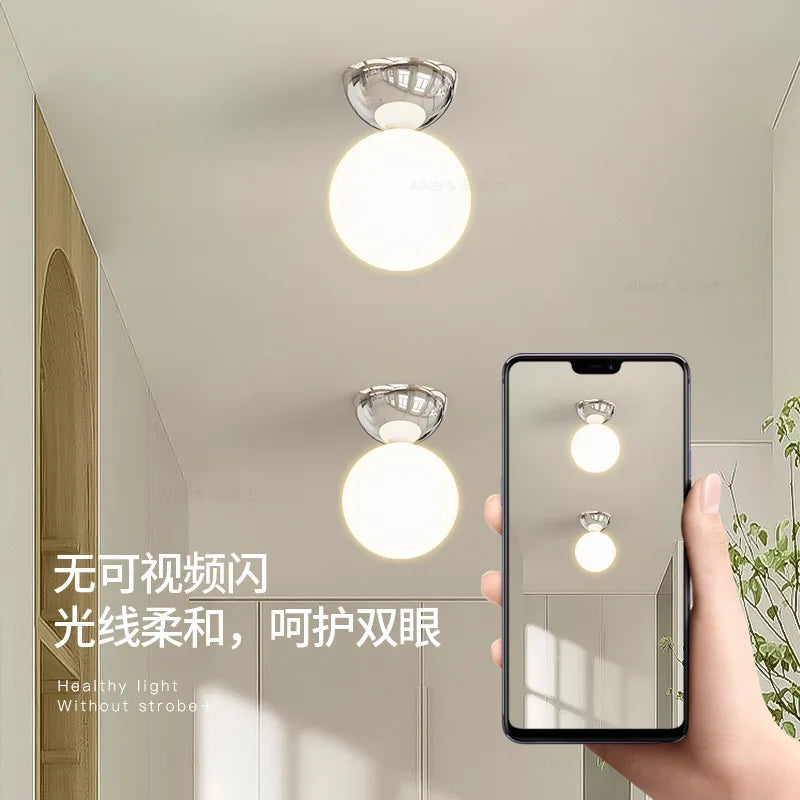 Simple medieval bauhaus-style cream ceiling light