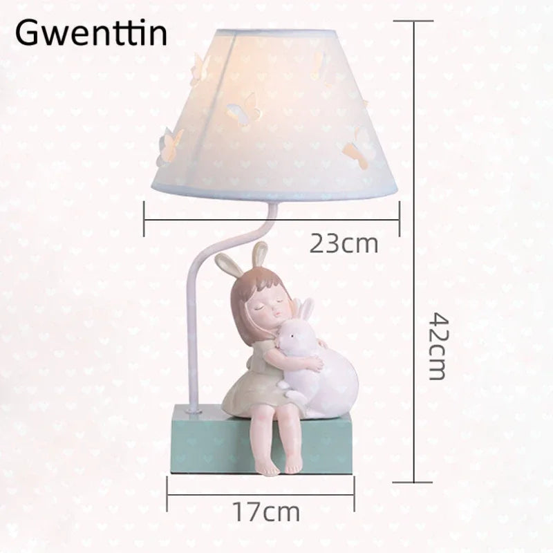 Butterfly rabbit table lamp modern decoration for bedroom