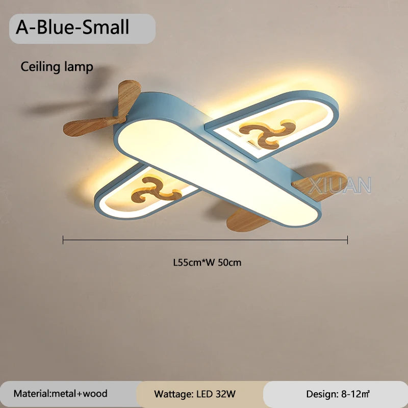 Children's suspended LED wall lights in wood and metal