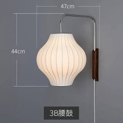 Modern Nelson Ball silk fabric wall light for hotel - vue 10 sur 10
