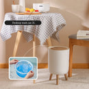 high foot wooden trash can with creative lid for waste