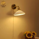 Antique LED wall light with pull switch