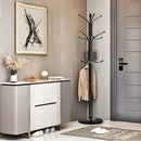 Metal Coat Rack Stand with Natural Marble Base, Free Standing Hall Tree with 12 Hooks for Hanging Scarf, Bag, Jacket