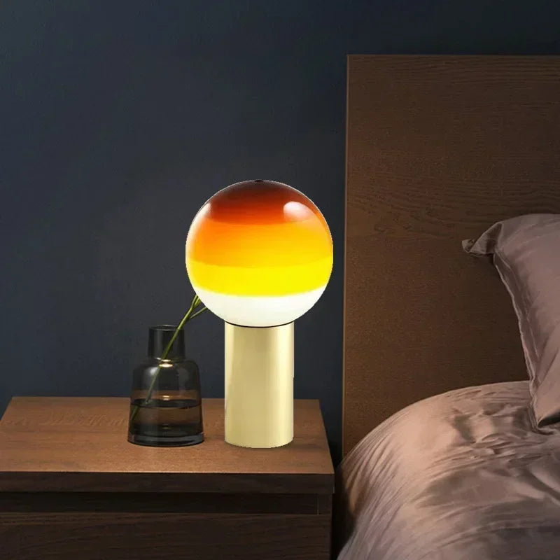 Nordic glass LED desk lamp for hotel and restaurant