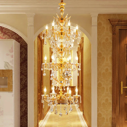 Gold-plated chandelier modern zinc alloy pendant light - vue 3 sur 7