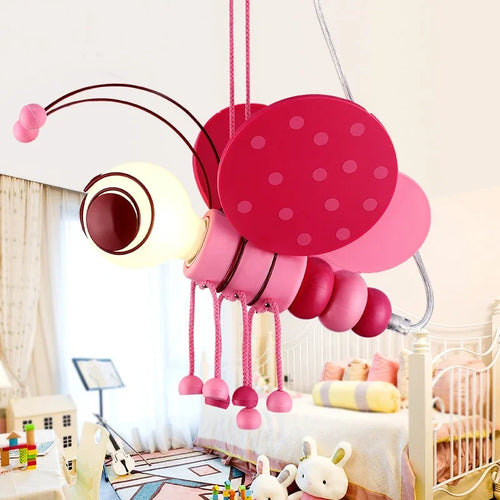 Bee pendant light for children's room princess cartoon style - vue 2 sur 6