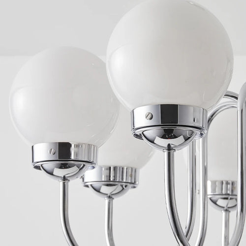Minimalist glass and iron pendant light for modern spaces - vue 6 sur 9