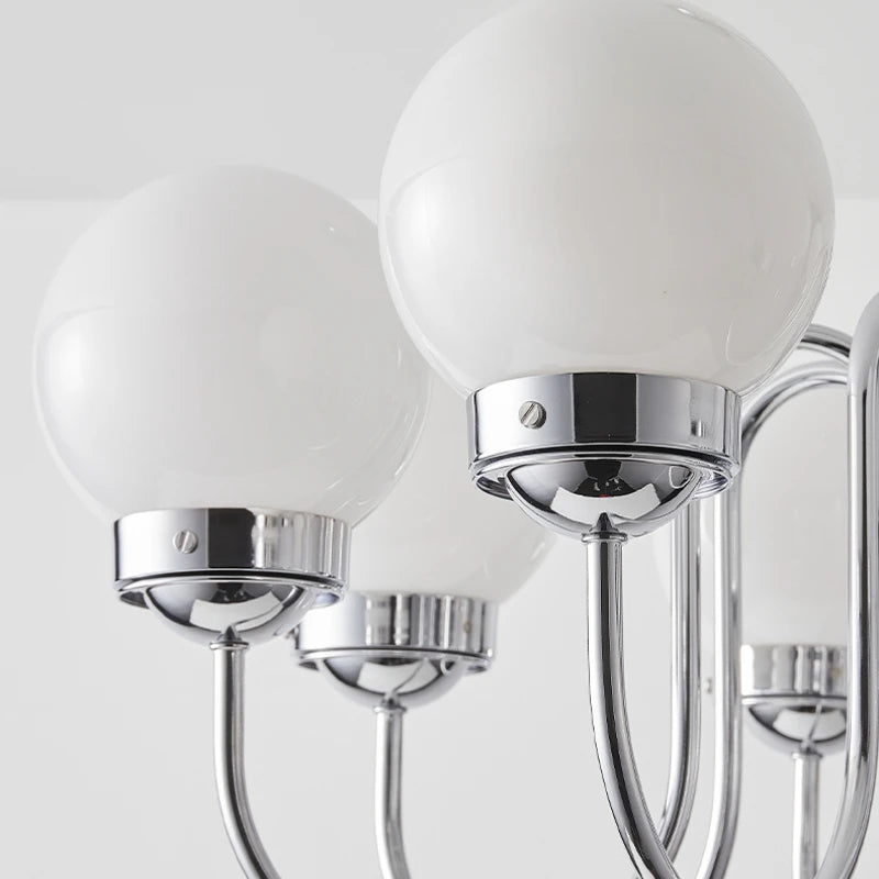 Minimalist glass and iron pendant light for modern spaces - vue 5 sur 9