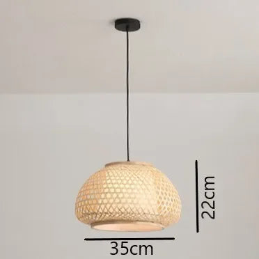 Hand-knitted bamboo chandelier decorative pendant for home