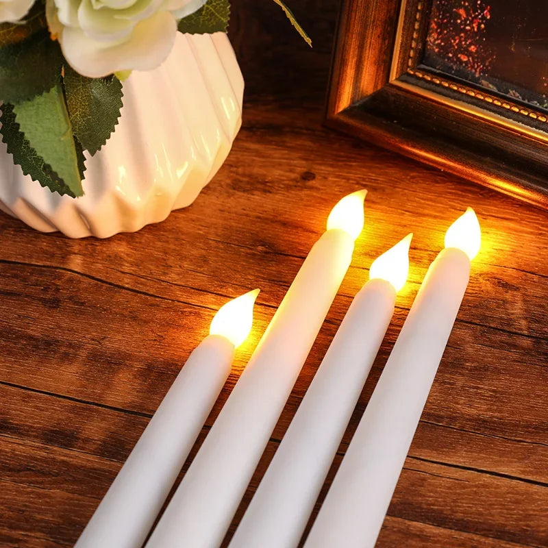 set of flameless flickering LED candles for Christmas decoration - vue 6 sur 15