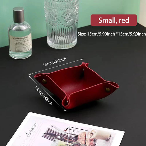 Leather storage box for keys and cosmetics - vue 17 sur 17