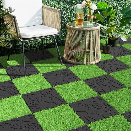 Clip-on stone effect patio decking tiles 30 cm set of 44 - vue 6 sur 6