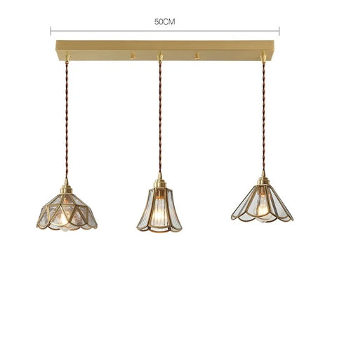 Nordic glass LED pendant light with gold body - vue 18 sur 20