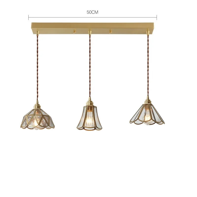 Nordic glass LED pendant light with gold body - vue 17 sur 20