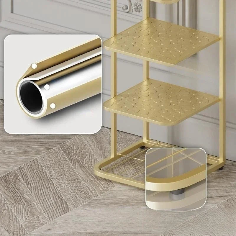 modern metal shoe rack for stylish vertical storage - vue 5 sur 12