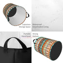 round ethnic laundry basket for storing toys and clothes