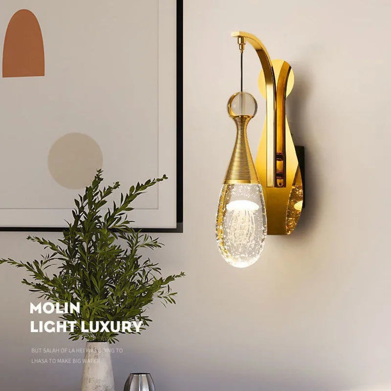 Modern nordic creative crystal wall light