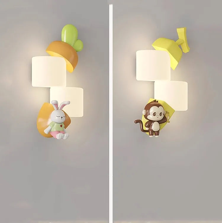 Children’s panda and rabbit wall light playful LED lighting