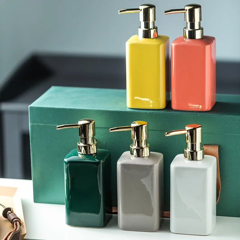 ceramic soap dispenser for modern bathroom