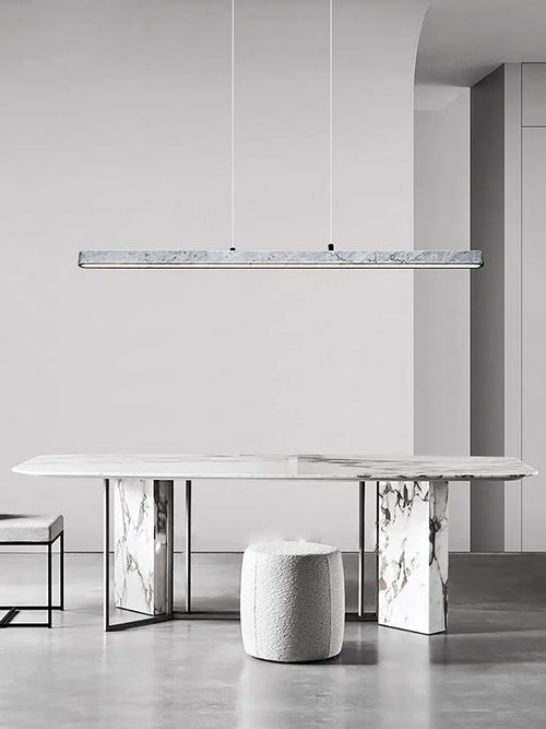 Solid marble LED chandelier with dimmer - vue 5 sur 11