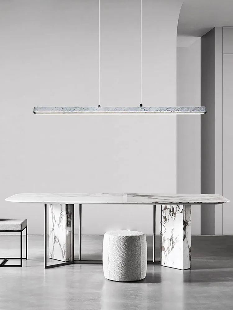 Solid marble LED chandelier with dimmer - vue 5 sur 11