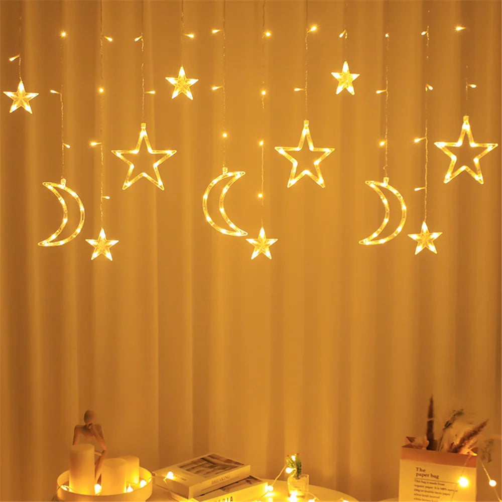 138 LED curtain string lights for Christmas and celebrations