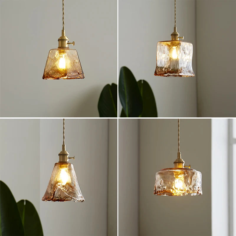 Modern glass pendant light with LED for interior decoration