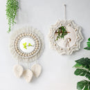 Boho-style macramé wall mirror for interior decoration