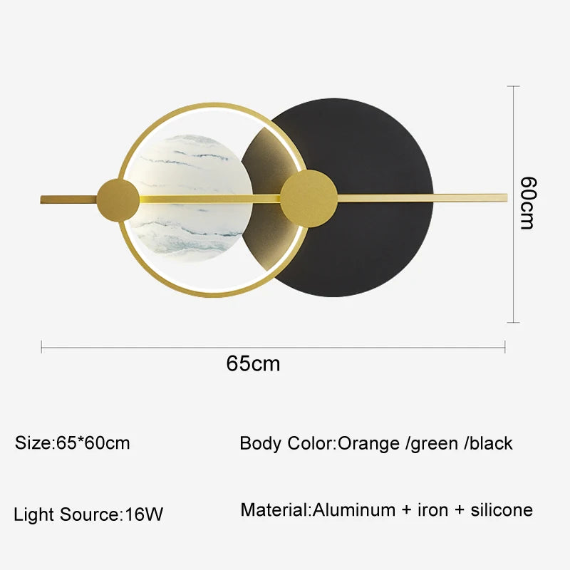Nordic luxury LED wall light for hotel - vue 6 sur 9