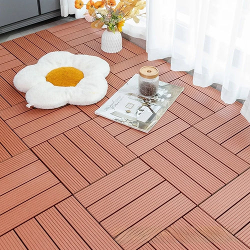 Interlocking PVC wood-effect outdoor non-slip floor boards 30cm