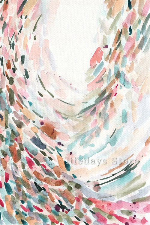Abstract geometric watercolour posters for modern decor