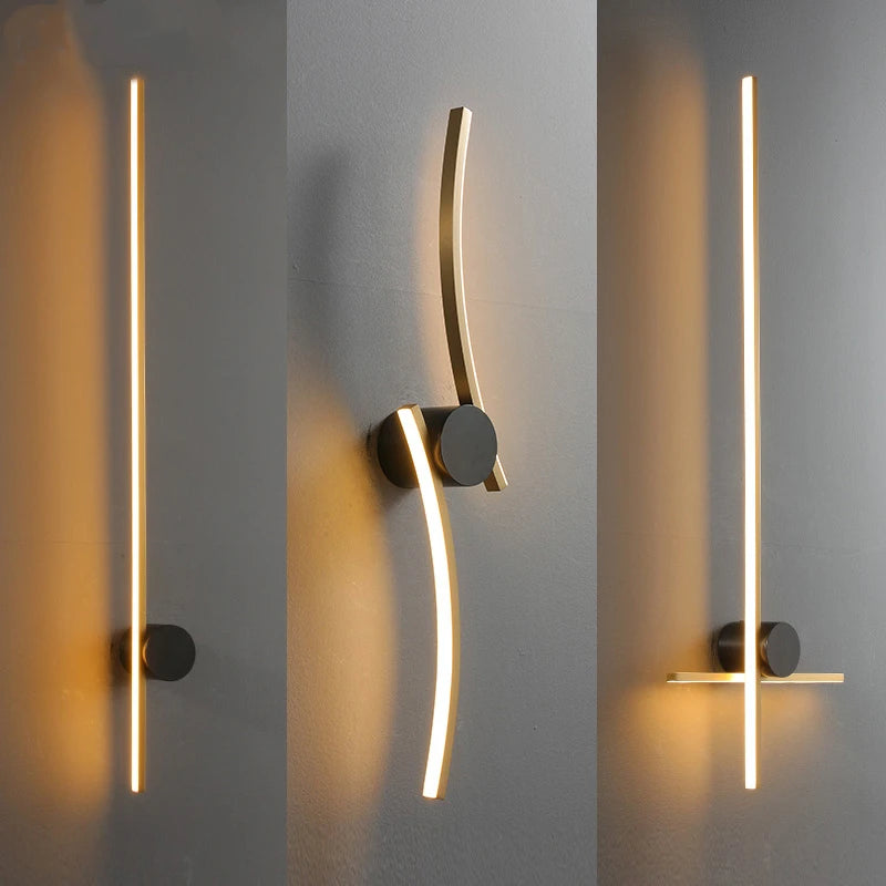 Modern brass LED wall light surface mounted