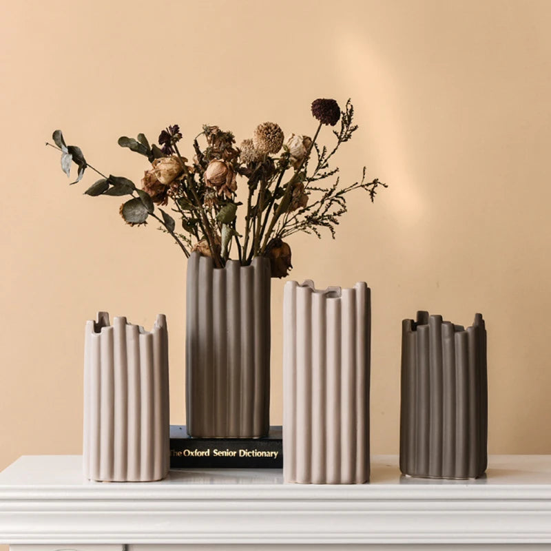 Nordic ceramic vase minimalist design for flower arrangements
