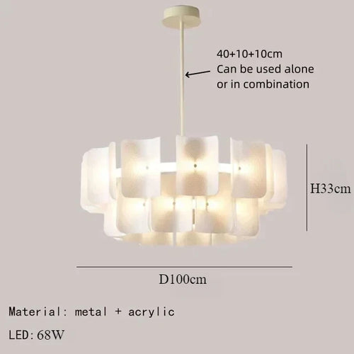 Modern acrylic LED pendant light with nordic style - vue 9 sur 11