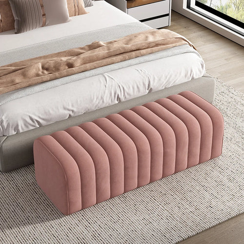 Nordic velvet bench soft and elegant footrest - vue 11 sur 14